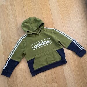 Adidas Kids Olive and Navy Sweatshirt Hoodie Sz M (10/12)